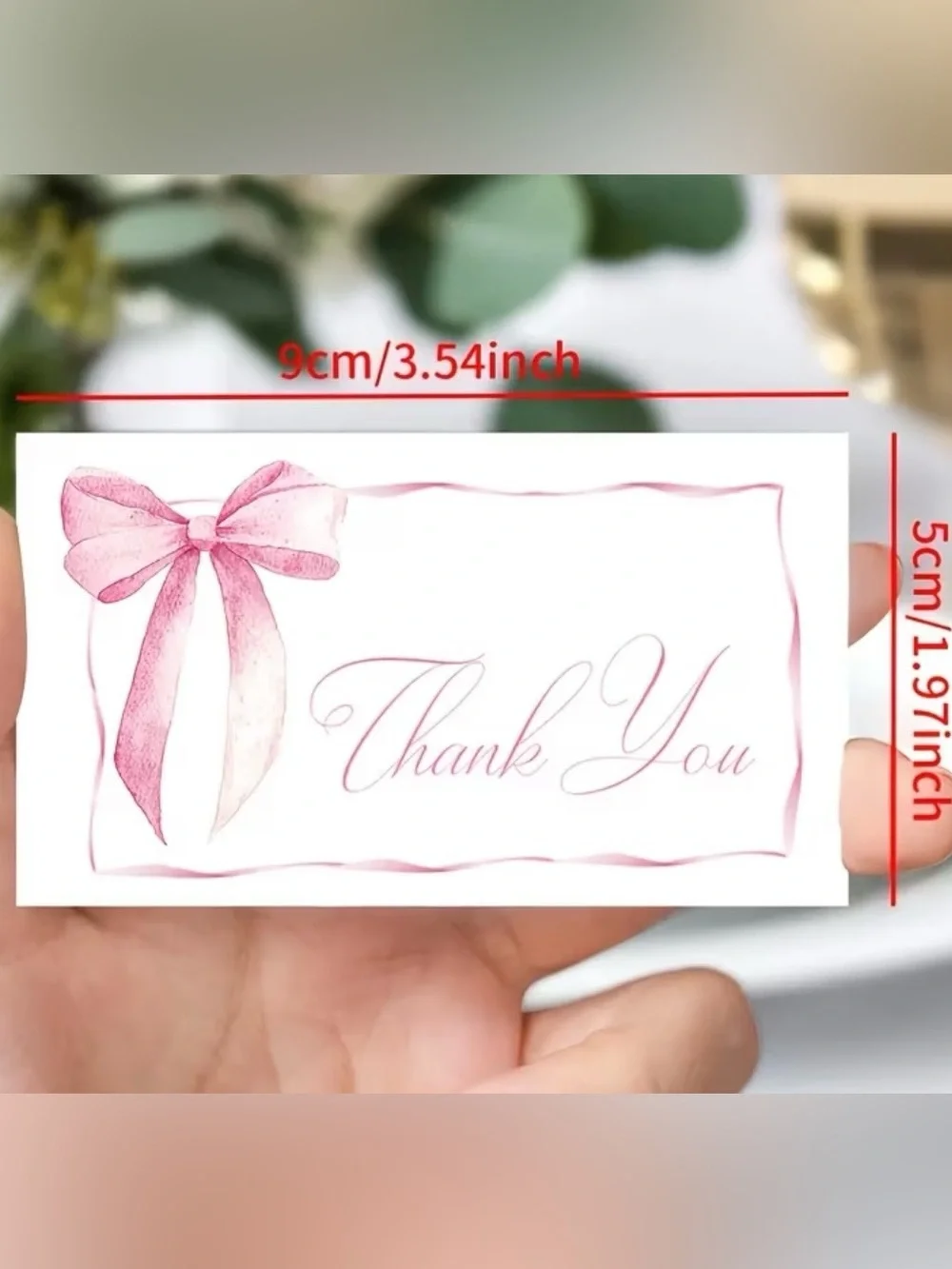 Lg Poly Mailers Pink Gingham & Bows with coordinating Thank you Cards & Stickers